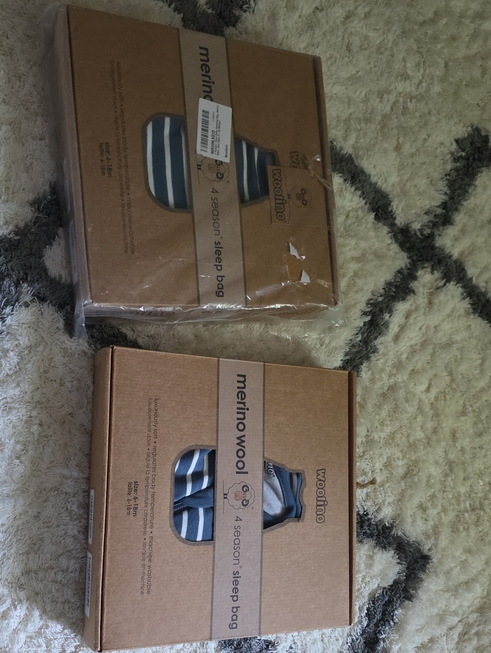2 Pack Woolino 4 Seasons Sleep Bag 6-18 Months - Picture 2 of 6